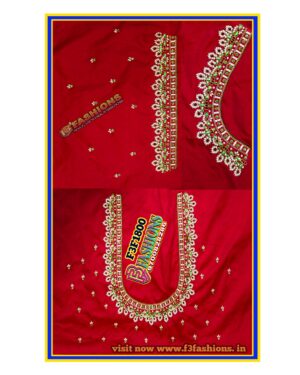 Red blouse Gutta pusalu work  Design maggam work