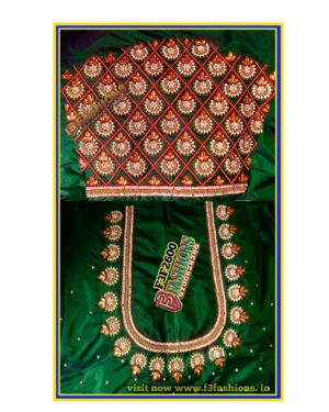Green Blouse small Jhumka design maggma work