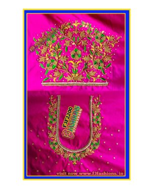 Pink blouse  flower design maggam work
