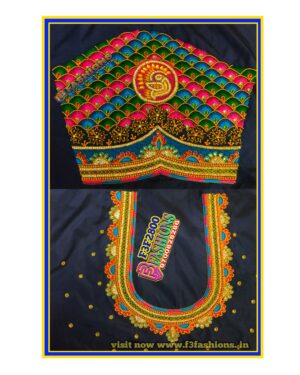 Navy Blue Simple blouse maggam work
