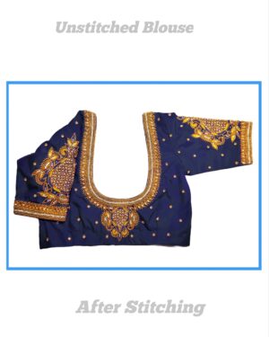 Navy Blue Colour Buta Design Maggam work Blouse