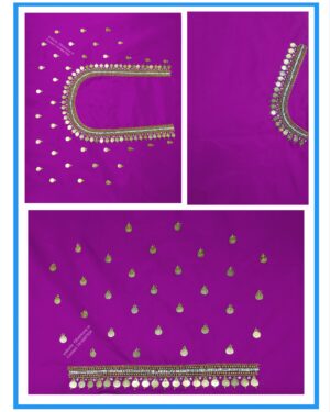 Light Magenta Colour Simple Kasu Design Maggam Work Blouse