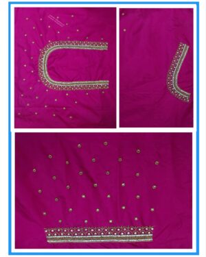 Rani Pink Colour Noori Load Design Maggam Work Blouse