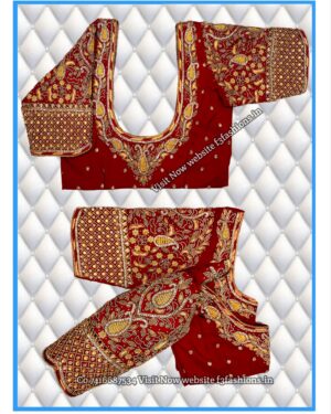 Dark Red Colour Mango Design maggam work Blouse