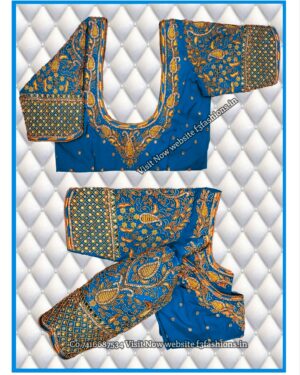 Light Blue Colour Mango Design maggam work Blouse